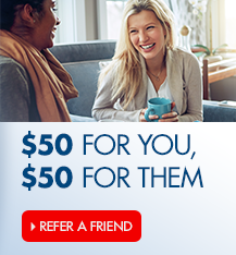 $50 for you, $50 for them! With the Arvest ReferLive program, you're rewarded for telling your friends you like banking with us. Refer today!