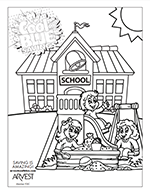 Cool Blue School Playground coloring sheet