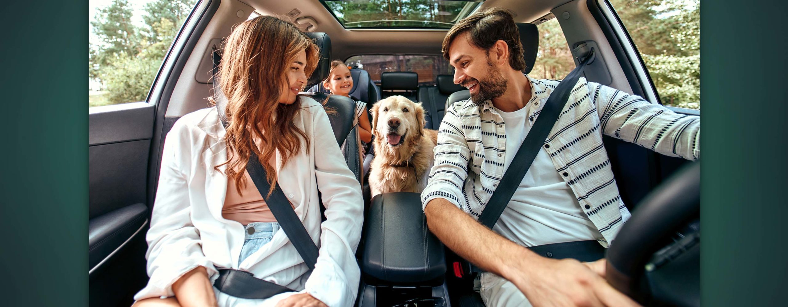 A family on a road trip together