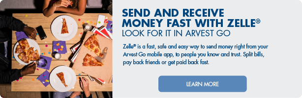 Send and receive money fast with Zelle®.