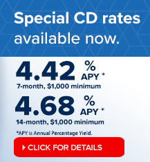 Limited-time CD rate special. Click for details.
