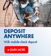Deposit anywhere with mobile check deposit.  Look for it in Arvest Go!