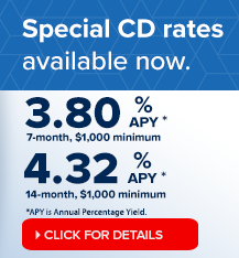 Limited-time CD rate special. Click for details.